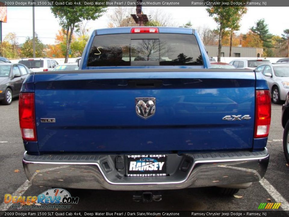 2009 Dodge Ram 1500 SLT Quad Cab 4x4 Deep Water Blue Pearl / Dark Slate/Medium Graystone Photo #5