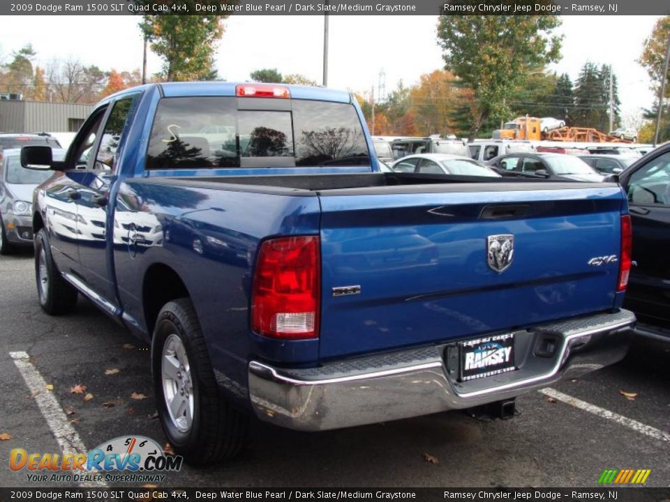 2009 Dodge Ram 1500 SLT Quad Cab 4x4 Deep Water Blue Pearl / Dark Slate/Medium Graystone Photo #6