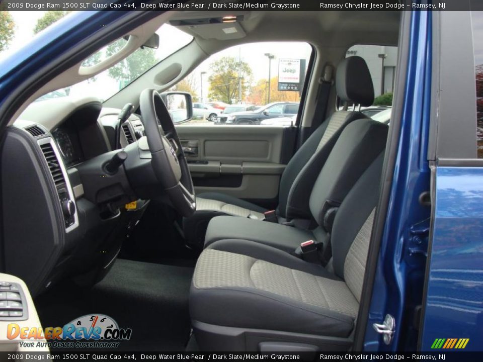 2009 Dodge Ram 1500 SLT Quad Cab 4x4 Deep Water Blue Pearl / Dark Slate/Medium Graystone Photo #9