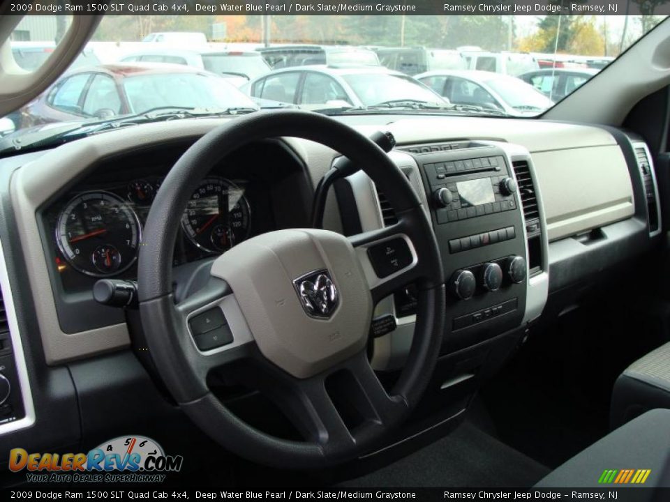 2009 Dodge Ram 1500 SLT Quad Cab 4x4 Deep Water Blue Pearl / Dark Slate/Medium Graystone Photo #12