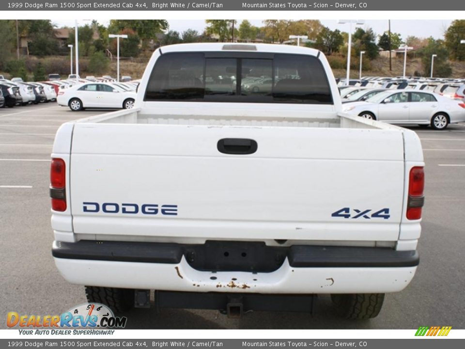 1999 Dodge Ram 1500 Sport Extended Cab 4x4 Bright White / Camel/Tan Photo #3