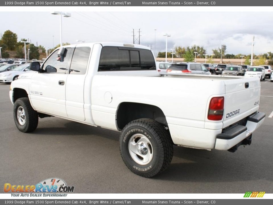 1999 Dodge Ram 1500 Sport Extended Cab 4x4 Bright White / Camel/Tan Photo #4