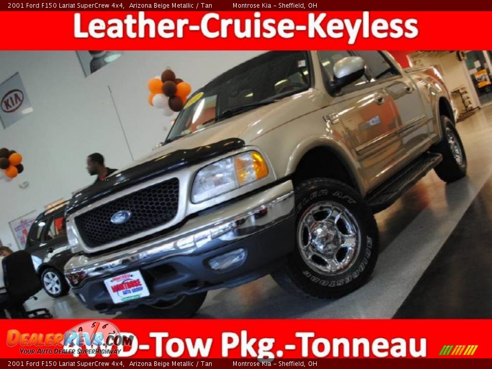 2001 Ford F150 Lariat SuperCrew 4x4 Arizona Beige Metallic / Tan Photo #1