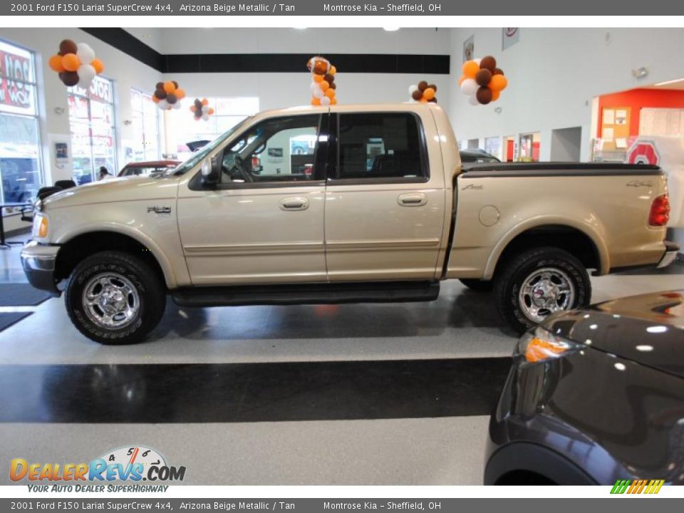 2001 Ford F150 Lariat SuperCrew 4x4 Arizona Beige Metallic / Tan Photo #3