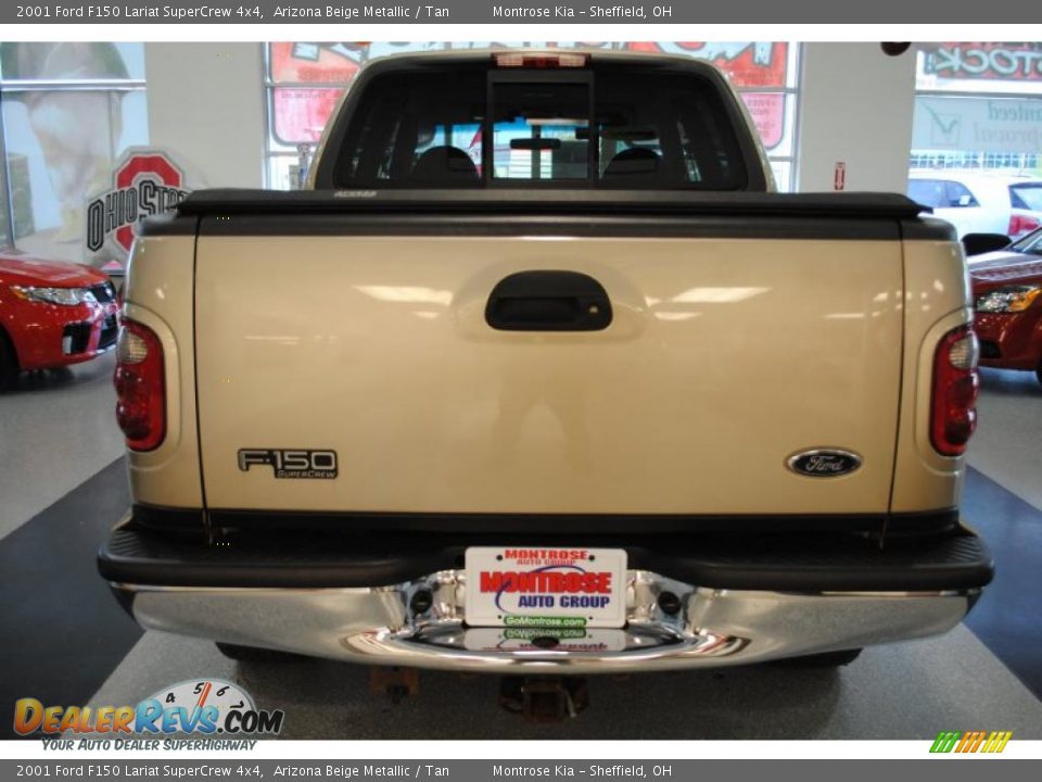 2001 Ford F150 Lariat SuperCrew 4x4 Arizona Beige Metallic / Tan Photo #5