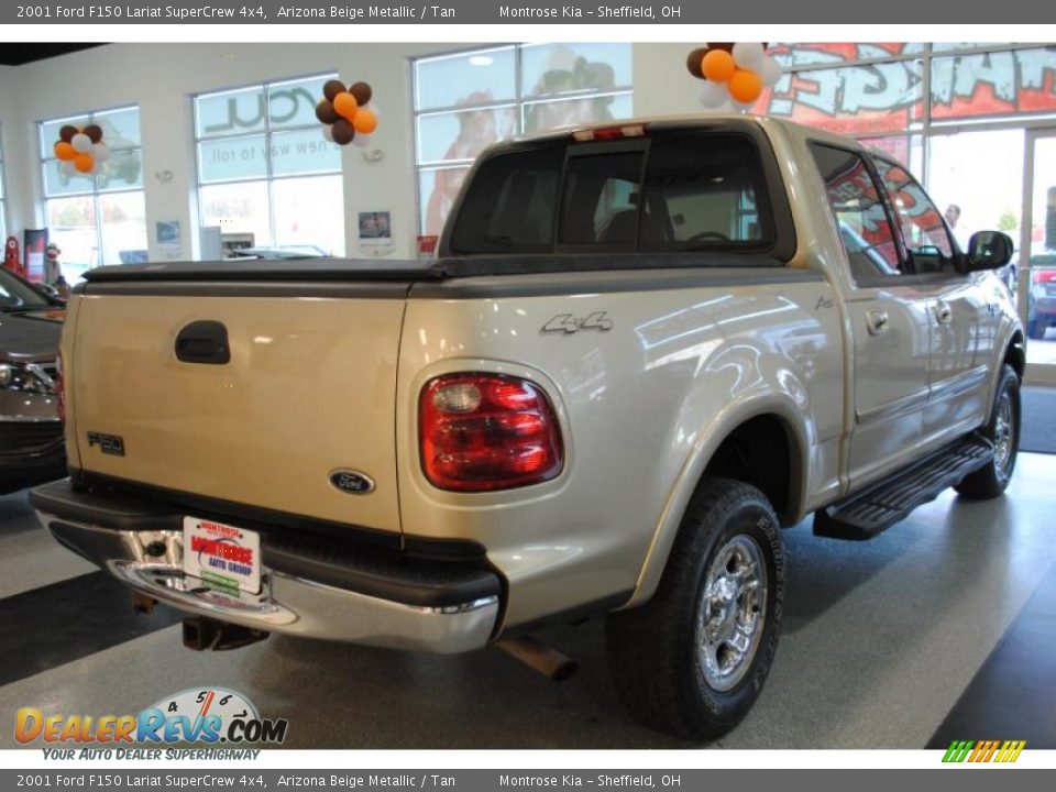 2001 Ford F150 Lariat SuperCrew 4x4 Arizona Beige Metallic / Tan Photo #7
