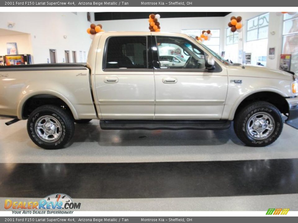 2001 Ford F150 Lariat SuperCrew 4x4 Arizona Beige Metallic / Tan Photo #8
