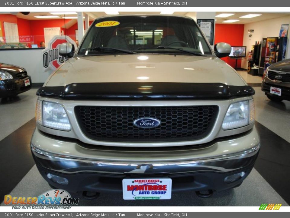 2001 Ford F150 Lariat SuperCrew 4x4 Arizona Beige Metallic / Tan Photo #10