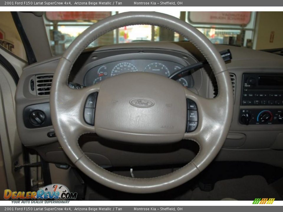 2001 Ford F150 Lariat SuperCrew 4x4 Arizona Beige Metallic / Tan Photo #32