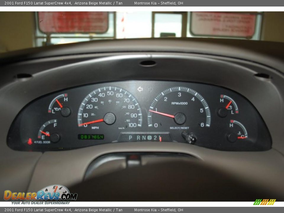 2001 Ford F150 Lariat SuperCrew 4x4 Arizona Beige Metallic / Tan Photo #33