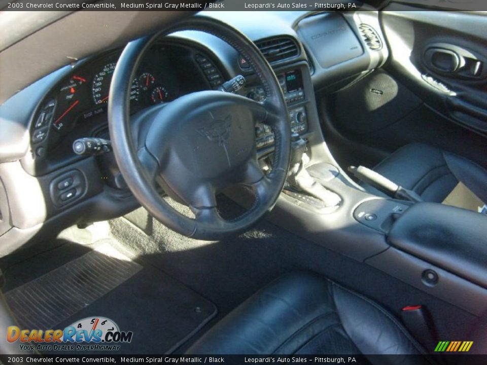 Black Interior - 2003 Chevrolet Corvette Convertible Photo #11