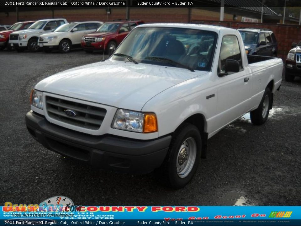 2001 Ford Ranger XL Regular Cab Oxford White / Dark Graphite Photo #16