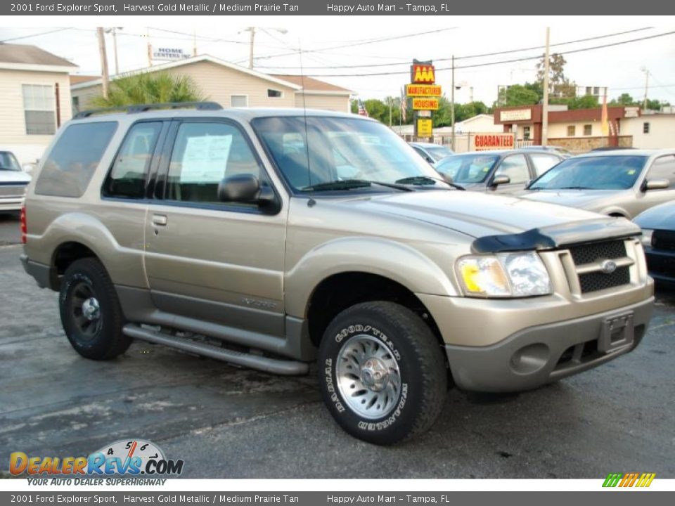2001 Ford Explorer Sport Harvest Gold Metallic / Medium Prairie Tan Photo #8