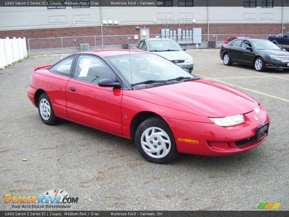 1999 Saturn S Series SC1 Coupe Medium Red / Gray Photo #5