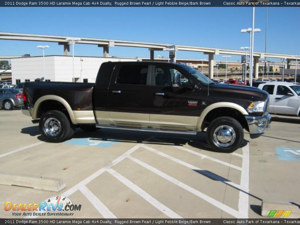 2011 Dodge Ram 3500 HD Laramie Mega Cab 4x4 Dually Rugged Brown Pearl / Light Pebble Beige/Bark Brown Photo #6