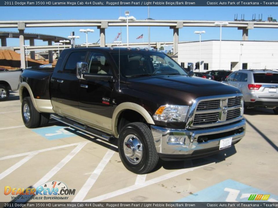 2011 Dodge Ram 3500 HD Laramie Mega Cab 4x4 Dually Rugged Brown Pearl / Light Pebble Beige/Bark Brown Photo #7