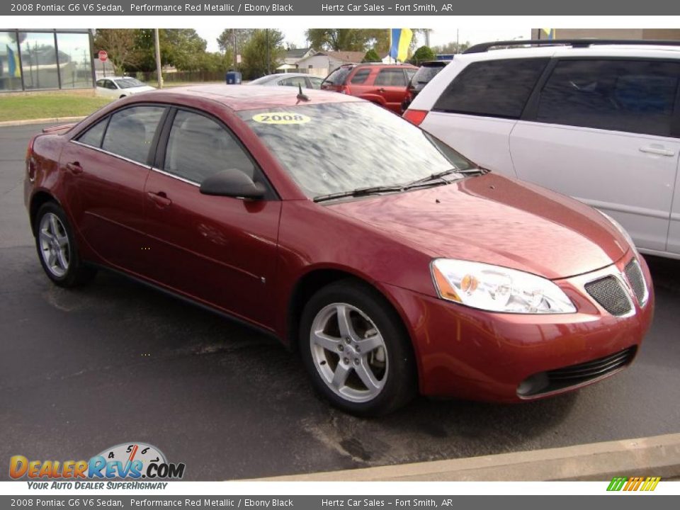 2008 Pontiac G6 V6 Sedan Performance Red Metallic / Ebony Black Photo #1