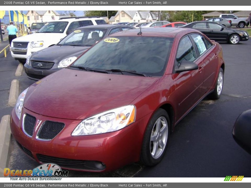 2008 Pontiac G6 V6 Sedan Performance Red Metallic / Ebony Black Photo #2