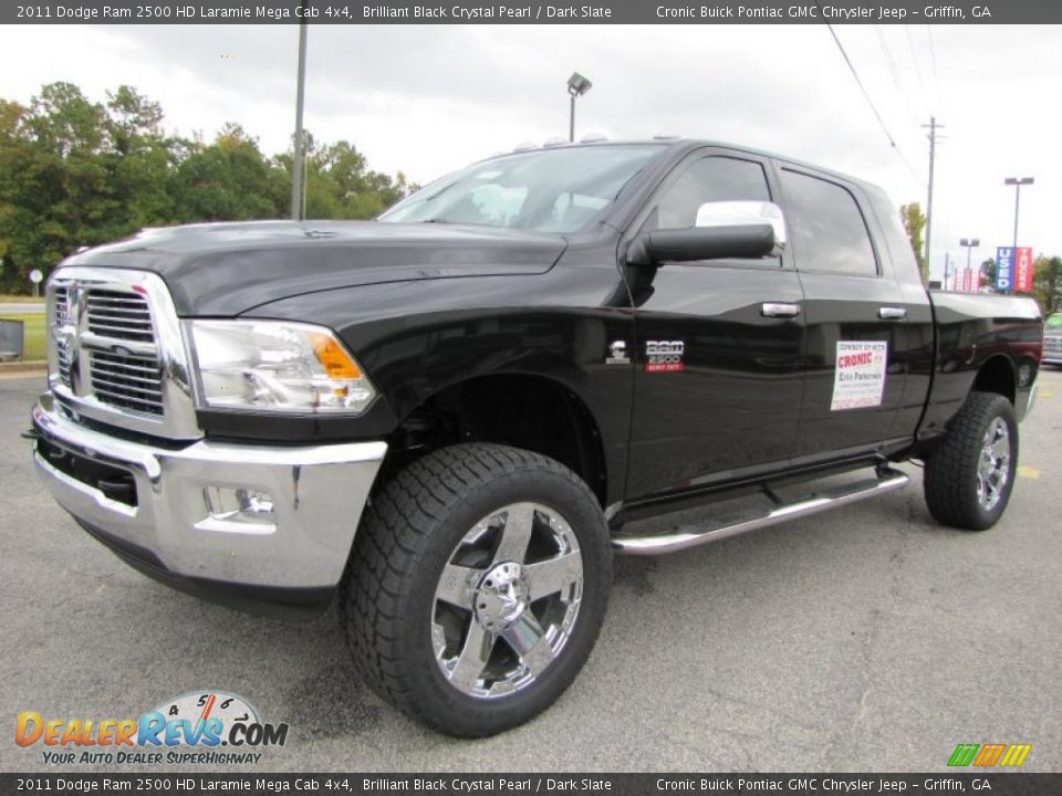 2011 Dodge Ram 2500 HD Laramie Mega Cab 4x4 Brilliant Black Crystal Pearl / Dark Slate Photo #3