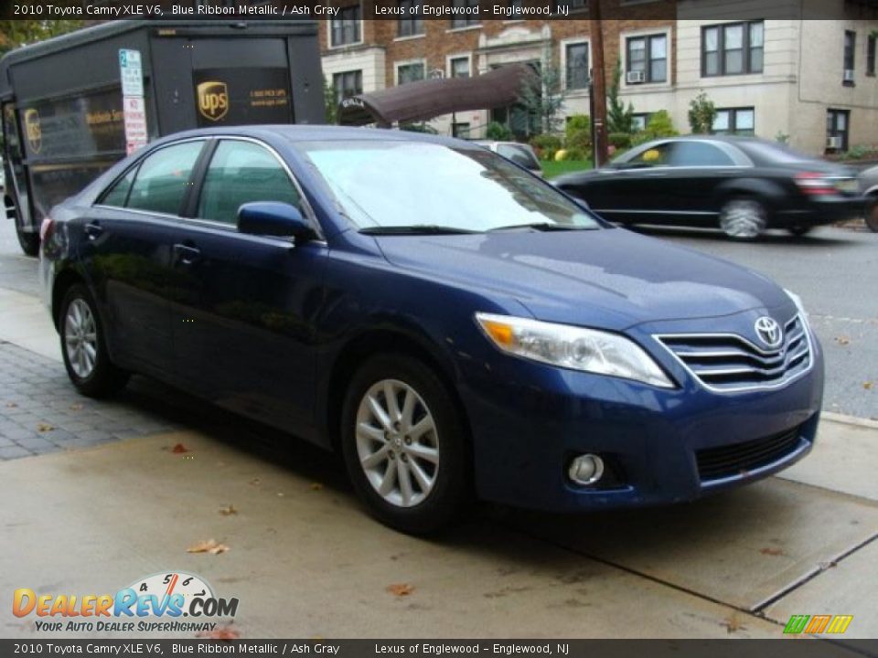 2010 Toyota Camry XLE V6 Blue Ribbon Metallic / Ash Gray Photo #3