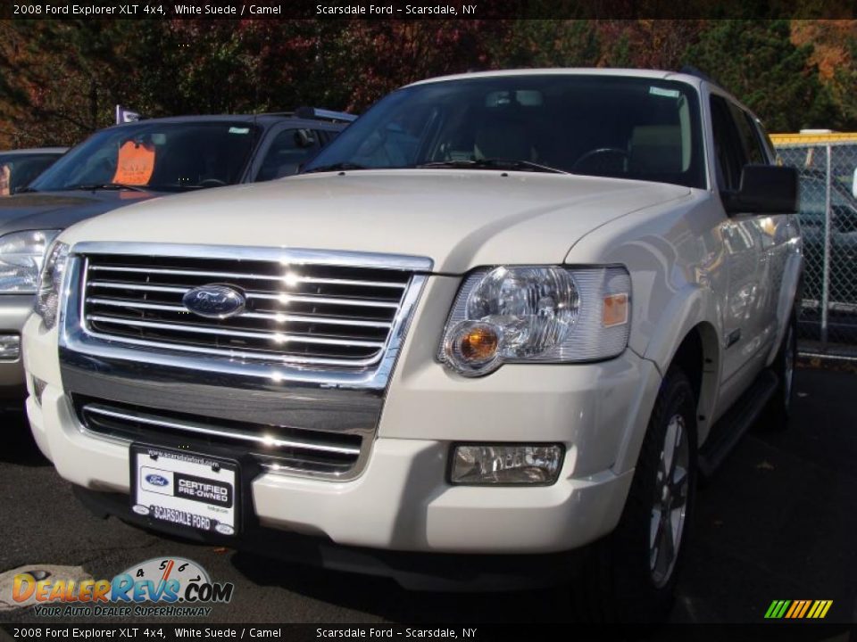 2008 Ford Explorer XLT 4x4 White Suede / Camel Photo #1