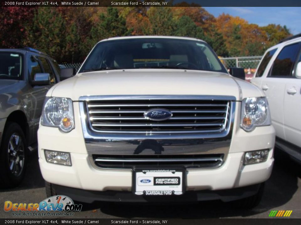 2008 Ford Explorer XLT 4x4 White Suede / Camel Photo #2