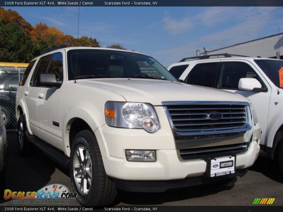 2008 Ford Explorer XLT 4x4 White Suede / Camel Photo #3