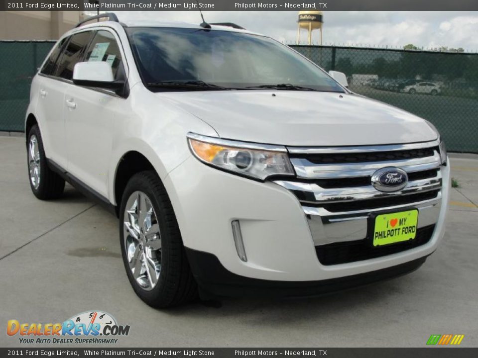 2011 Ford Edge Limited White Platinum Tri-Coat / Medium Light Stone Photo #1