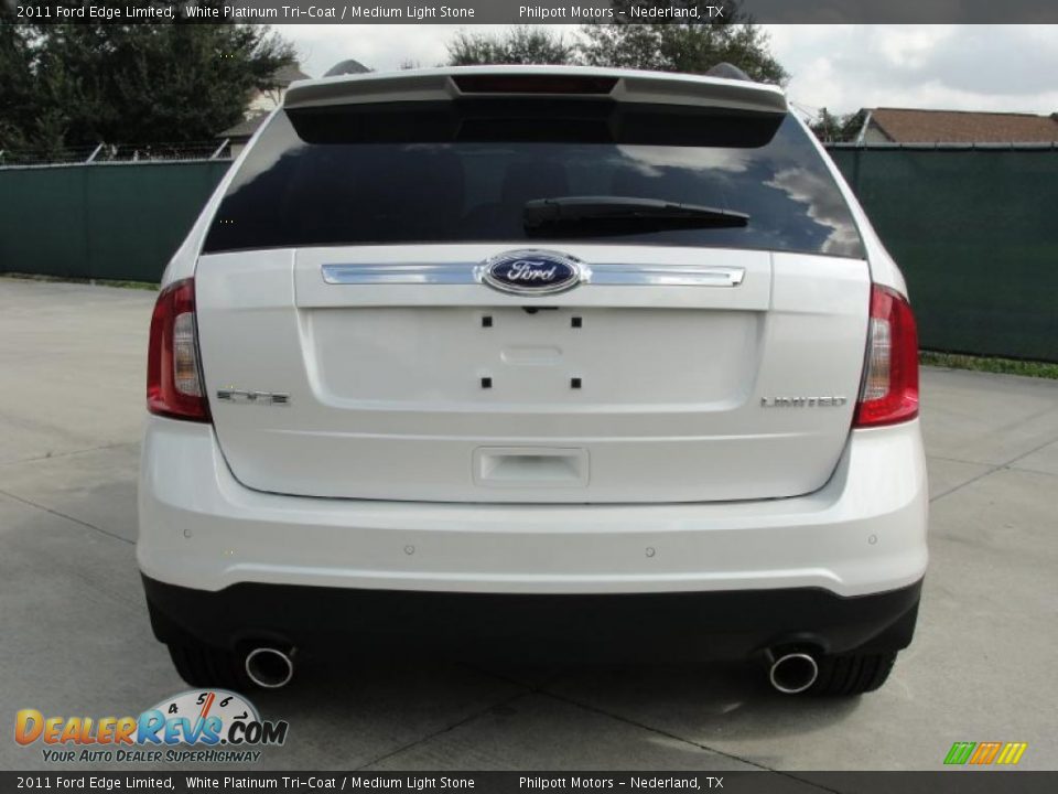 2011 Ford Edge Limited White Platinum Tri-Coat / Medium Light Stone Photo #4