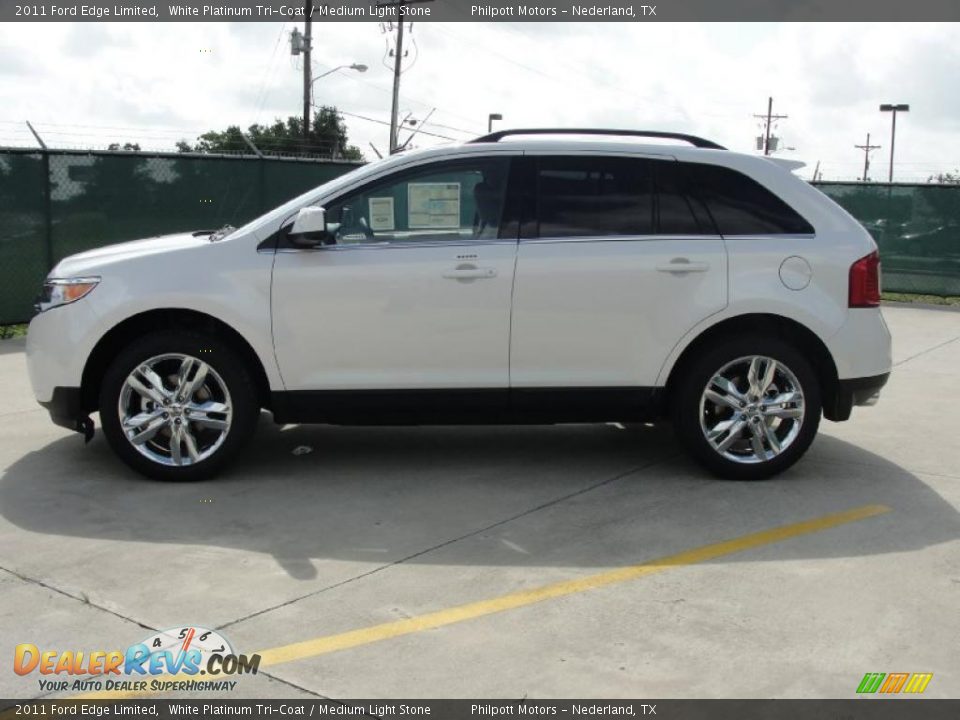 2011 Ford Edge Limited White Platinum Tri-Coat / Medium Light Stone Photo #6