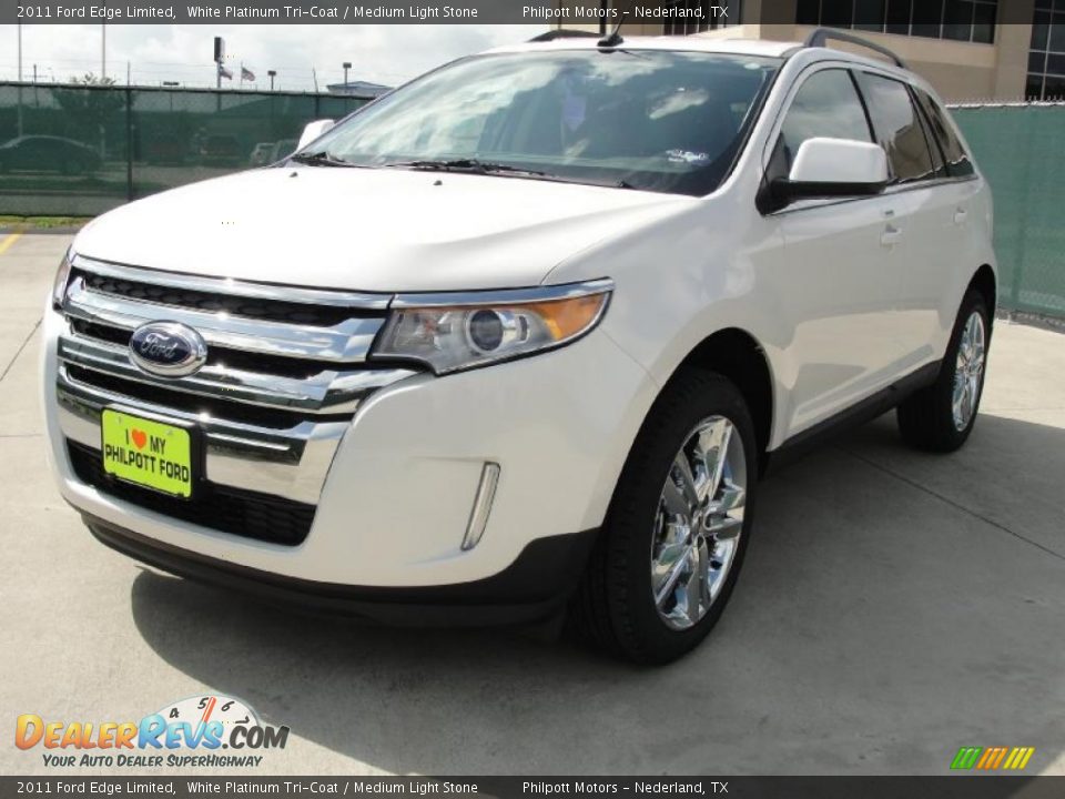 2011 Ford Edge Limited White Platinum Tri-Coat / Medium Light Stone Photo #7