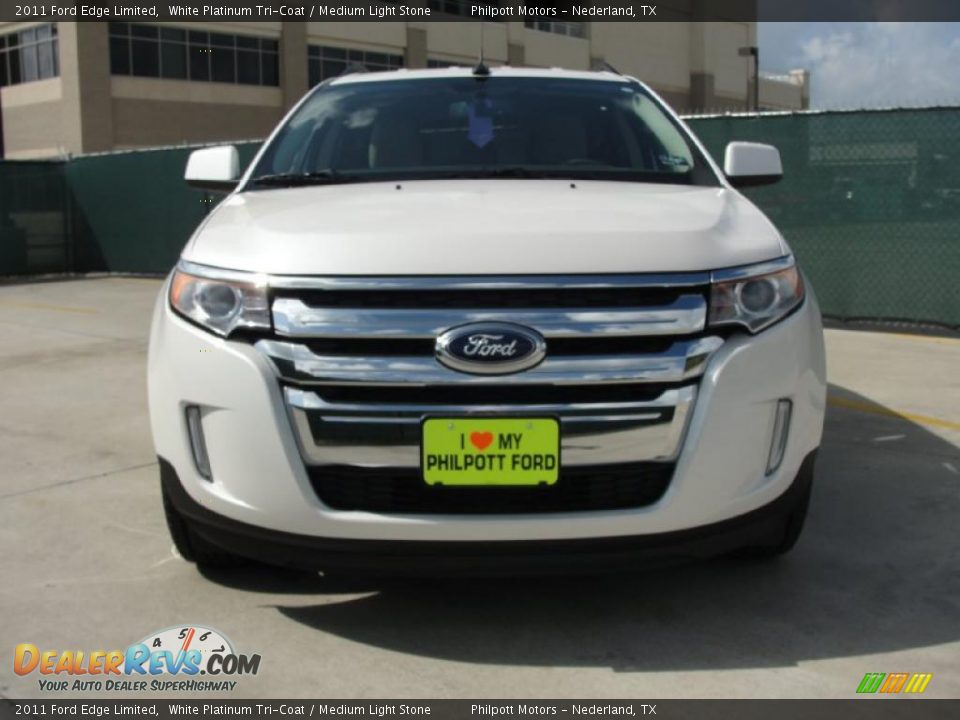 2011 Ford Edge Limited White Platinum Tri-Coat / Medium Light Stone Photo #8