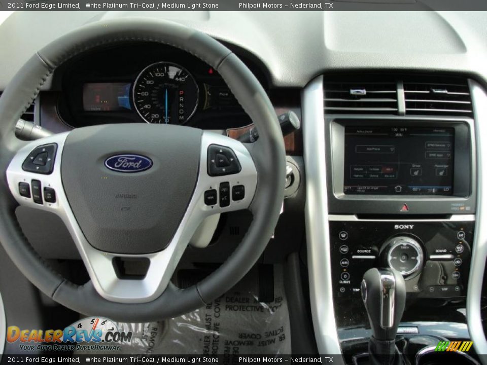 2011 Ford Edge Limited White Platinum Tri-Coat / Medium Light Stone Photo #28