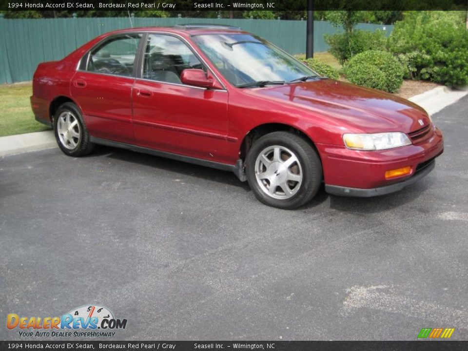 1994 Honda Accord EX Sedan Bordeaux Red Pearl / Gray Photo #7