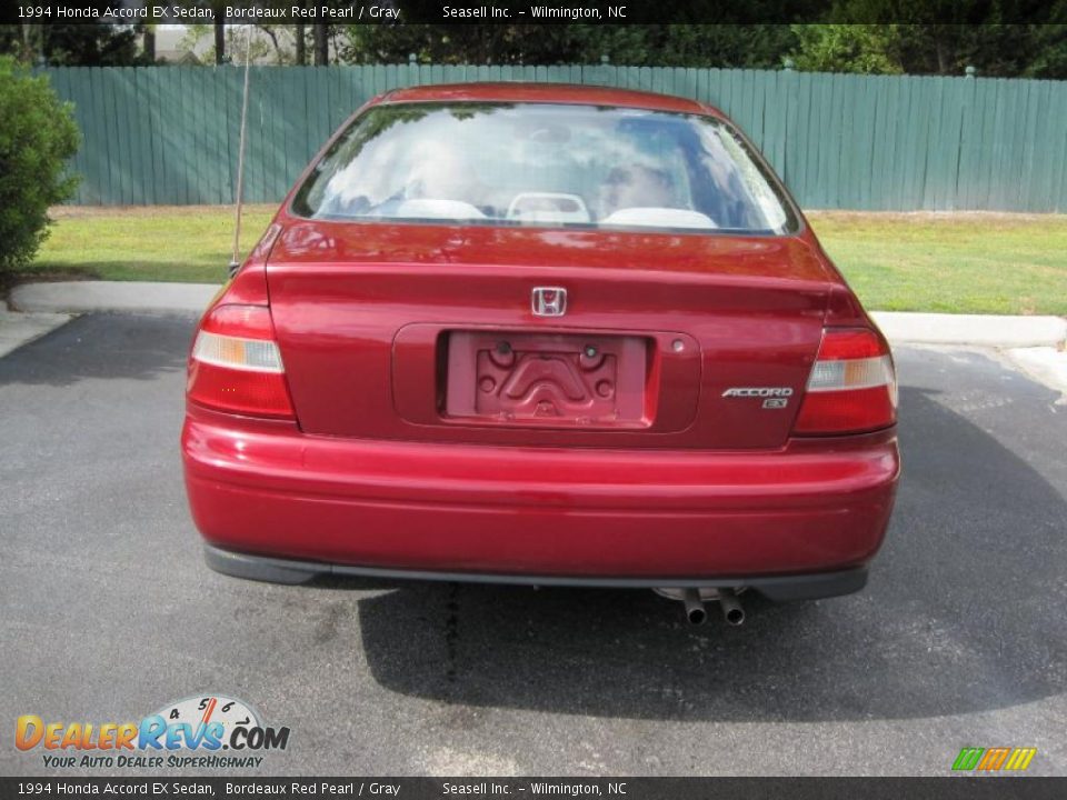 1994 Honda Accord EX Sedan Bordeaux Red Pearl / Gray Photo #9