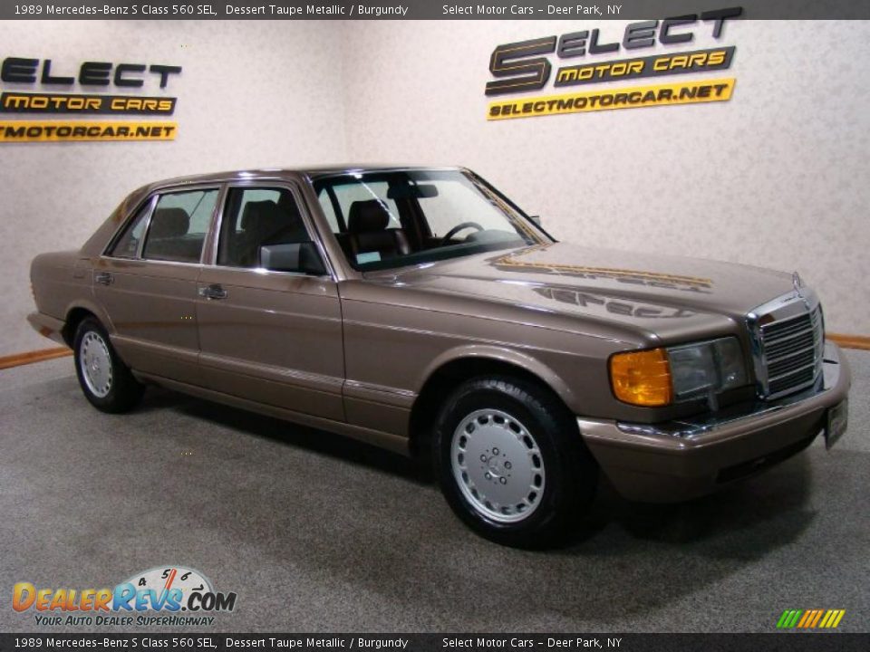 1989 Mercedes-Benz S Class 560 SEL Dessert Taupe Metallic / Burgundy Photo #3