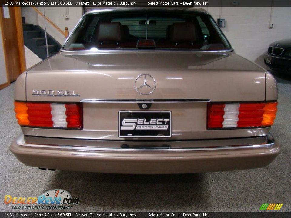 1989 Mercedes-Benz S Class 560 SEL Dessert Taupe Metallic / Burgundy Photo #4