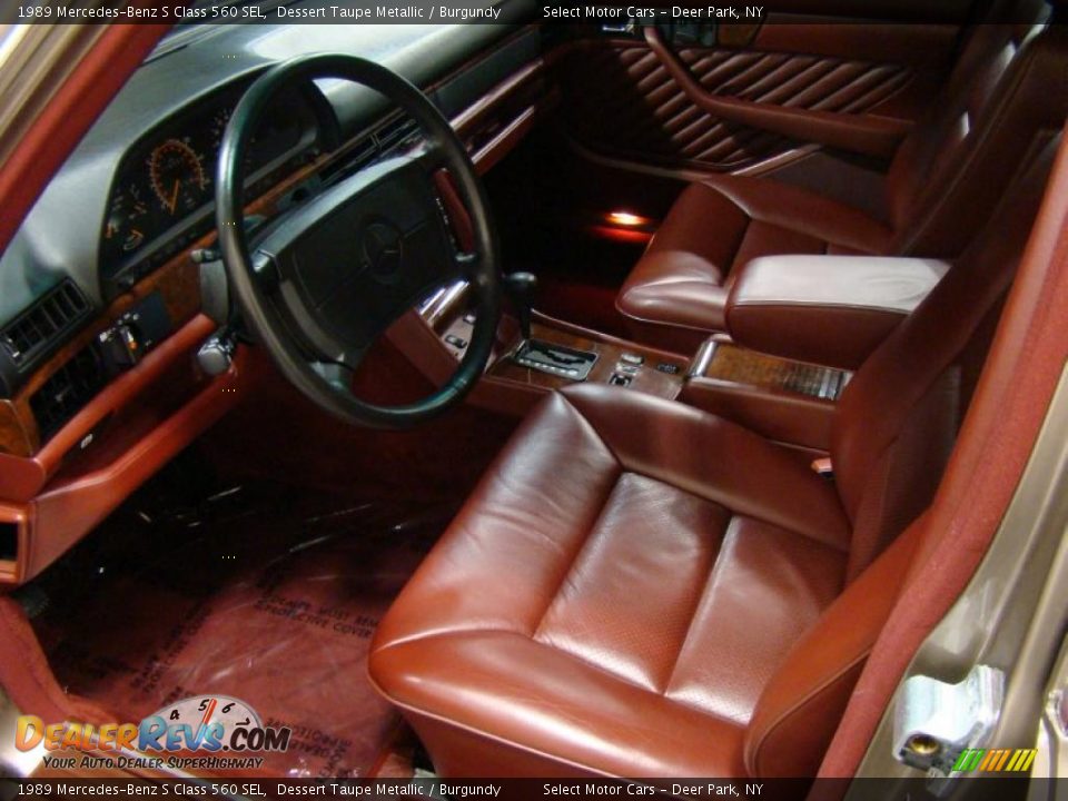 Burgundy Interior - 1989 Mercedes-Benz S Class 560 SEL Photo #7