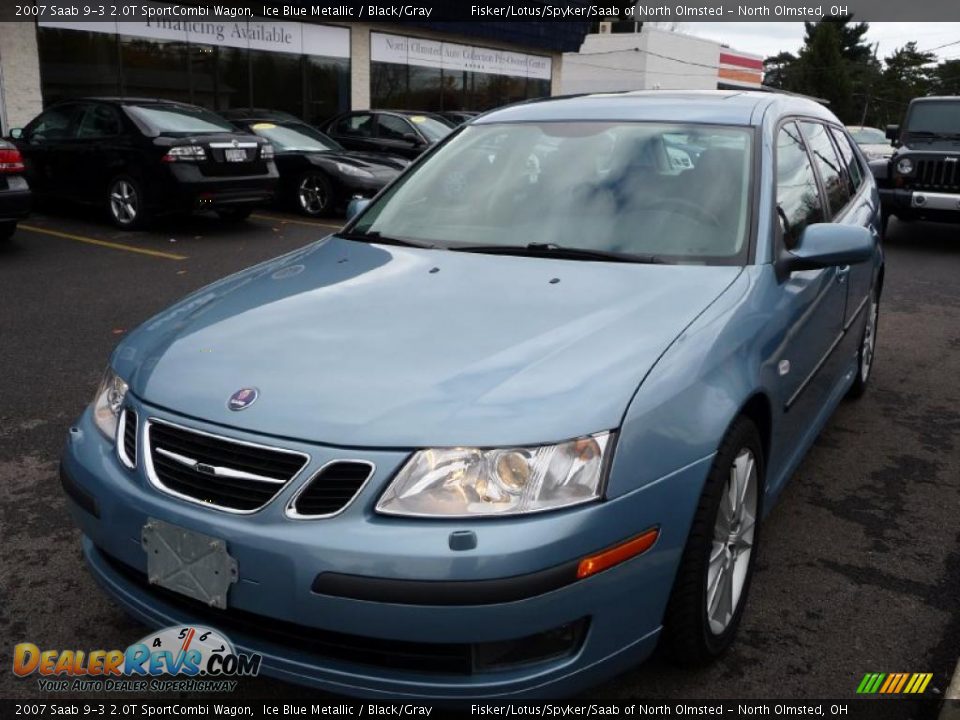 2007 Saab 9-3 2.0T SportCombi Wagon Ice Blue Metallic / Black/Gray Photo #1