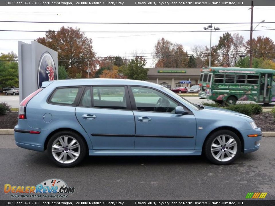 Ice Blue Metallic 2007 Saab 9-3 2.0T SportCombi Wagon Photo #4