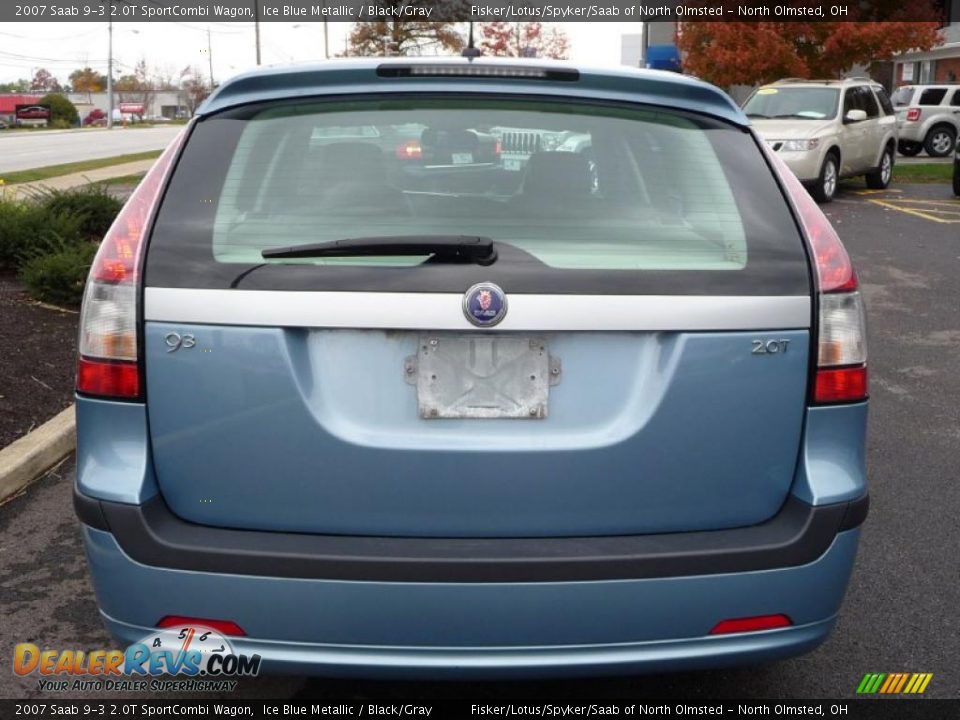 2007 Saab 9-3 2.0T SportCombi Wagon Ice Blue Metallic / Black/Gray Photo #6