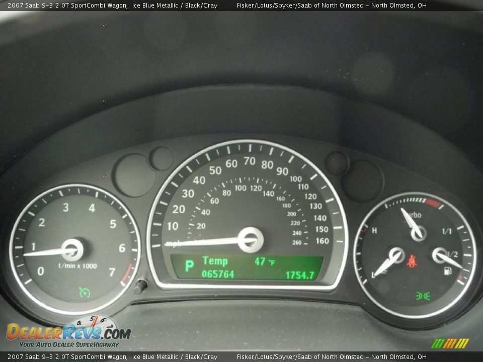 2007 Saab 9-3 2.0T SportCombi Wagon Gauges Photo #10