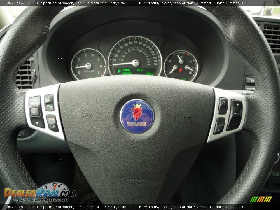 2007 Saab 9-3 2.0T SportCombi Wagon Steering Wheel Photo #11