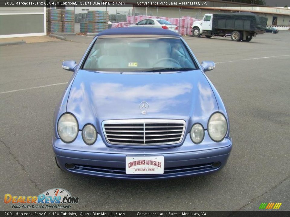 2001 Mercedes-Benz CLK 430 Cabriolet Quartz Blue Metallic / Ash Photo #3