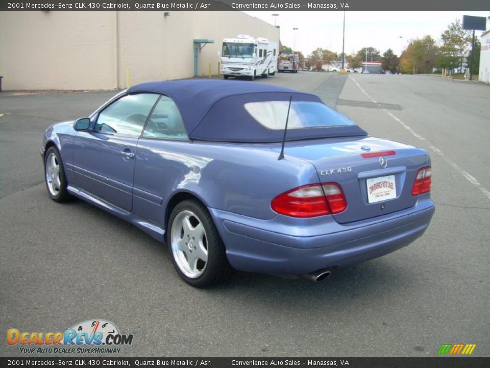 2001 Mercedes-Benz CLK 430 Cabriolet Quartz Blue Metallic / Ash Photo #6