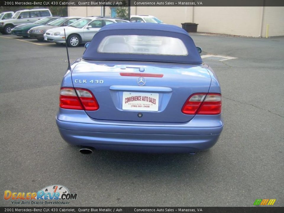 2001 Mercedes-Benz CLK 430 Cabriolet Quartz Blue Metallic / Ash Photo #7