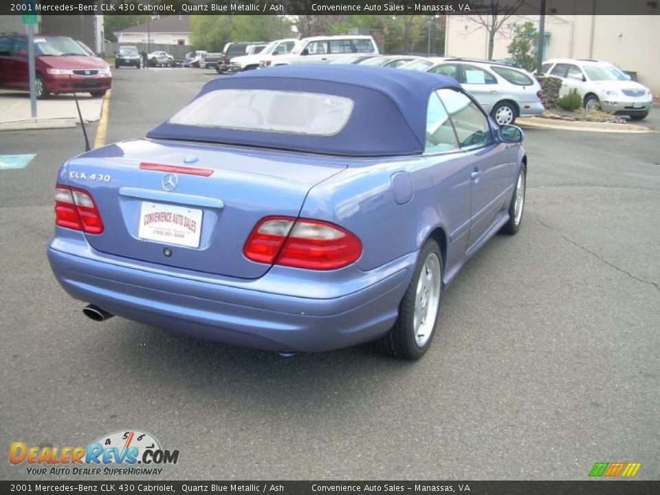 2001 Mercedes-Benz CLK 430 Cabriolet Quartz Blue Metallic / Ash Photo #8