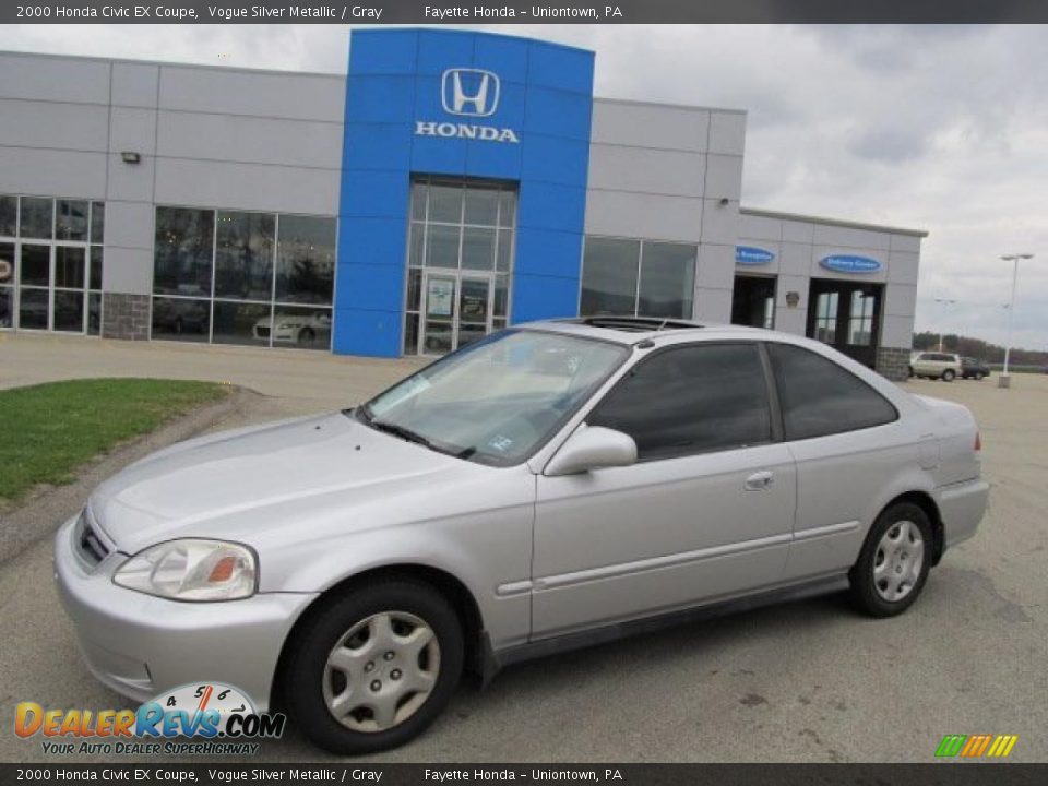 2000 Honda Civic EX Coupe Vogue Silver Metallic / Gray Photo #1