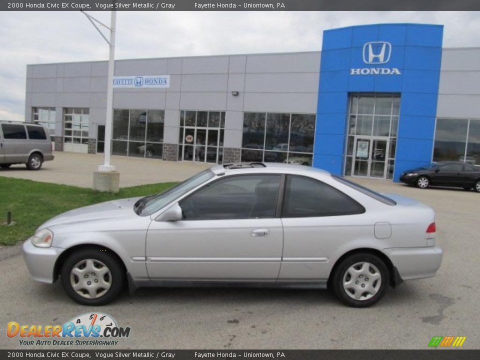 2000 Honda Civic EX Coupe Vogue Silver Metallic / Gray Photo #2