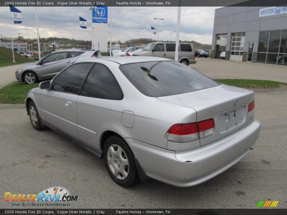 2000 Honda Civic EX Coupe Vogue Silver Metallic / Gray Photo #10